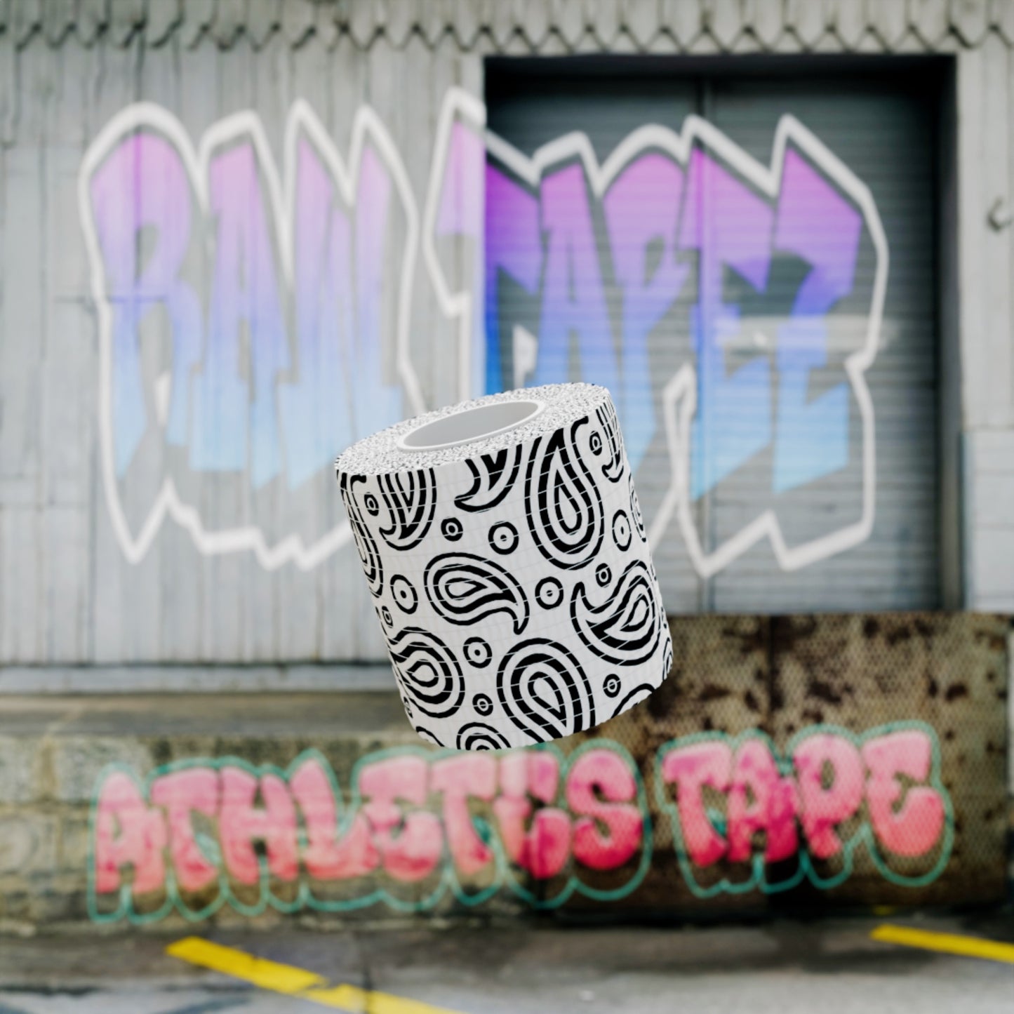 White Paisley Print Athletic Tape