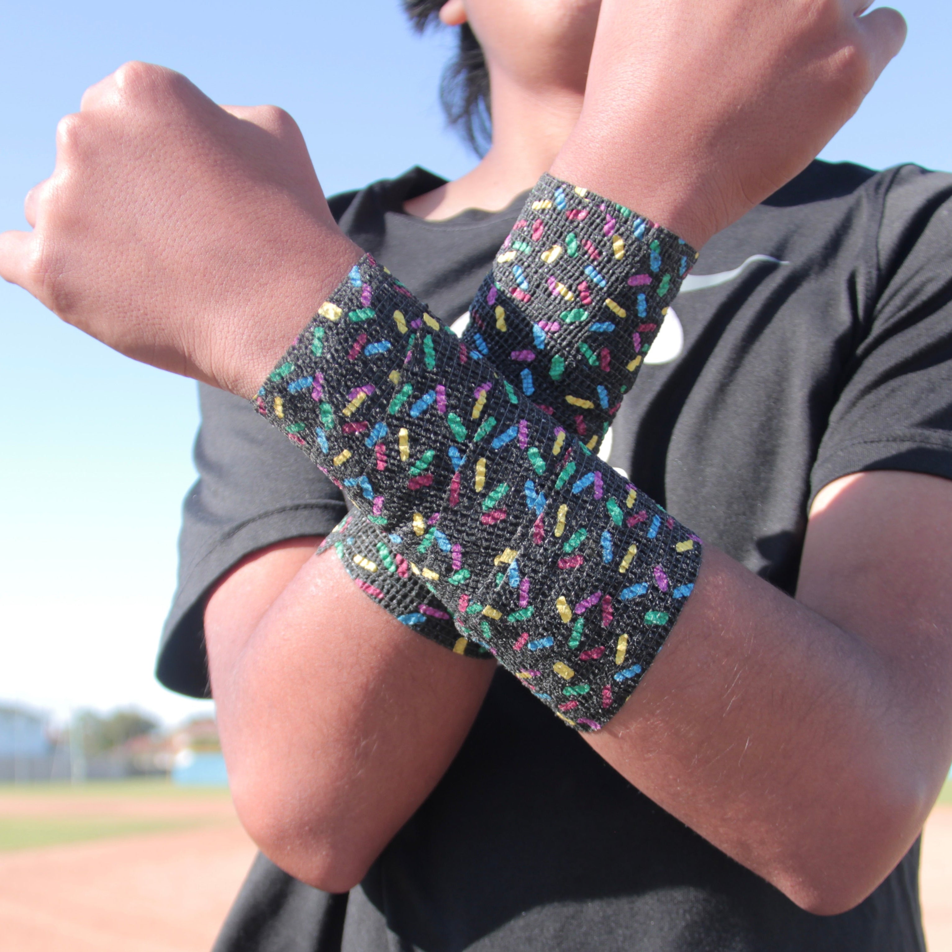 Black: Sprinkles Athletic Tape